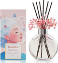 Flower Reed Diffuser Set 5.07oz Sandalwood Rose Scent Diffuser with Sticks Home Fragrance Reed Diffuser for Bathroom Shelf Decor