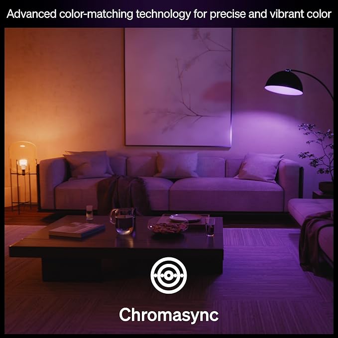Philips Hue Smart LED A19 Bulb, 3 Pack, White & Color Ambiance, E26 Base, 7.2W, Full Spectrum Light 1000K-20000K, 810 Lumens, Dimmable LED Bulbs, Works with Alexa, Google,& Apple Home