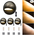 Gardenreet Solid Brass Deck Lights - Low Voltage LED Step Lights Outdoor, 12V Landscape Hardwired Waterproof Bronze for Stair Fence Wall with Adjustable 3 Color Temp(2700K/3000K/4000K) G4 Bulb 4 Pack