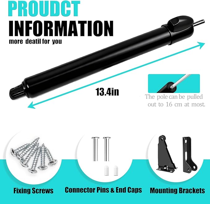 Storm Door Closer&Screen Door Closer Kit, Equipped with Press & Stay Function, Supports Adjustable Speed and Gentle Quiet Closing Action - for Medium & Lightweight Storm Doors