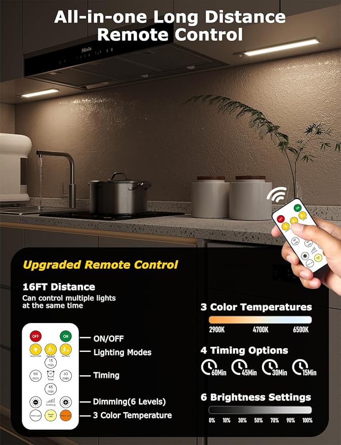 12" Ultra-Thin Under Cabinet Lighting Wireless, Aluminum Alloy Under Counter Lights for Kitchen, 3-Color-Temps Magnetic Closet Lights, Rechargeable Motion Sensor Light Indoor (2Pack, Silver)