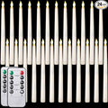 Tuanse 24 Pack Flameless Flicker Taper Candles Bulk with Remote and Timer, Battery Operated LED Warm White Taper Candles Light for Home Wedding Decoration Gifts (Beige,11 Inch)