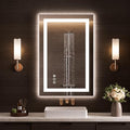 LOAAO 20"x34" LED Bathroom Mirror with Lights, Anti-Fog, Dimmable, Backlit + Front Lit, Lighted Bathroom Vanity Mirror for Wall, Memory Function