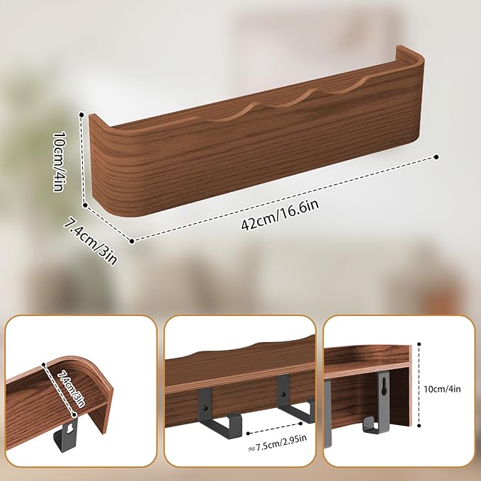 Coat Rack Wall Mount Entryway Organizer Modern Key Holder Wall Mount with Wooden Shelf Entryway Hooks for Bedroom Kitchen Hallway Bathroom for Hanging Coats Hats Dog Leashes Bags Towels