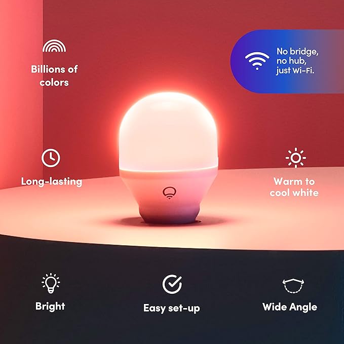 LIFX Color Smart Light Bulbs E26 (2-Pack), Matter Compatible RGB + Tunable White (800 Lumens), WiFi Dimmable Color Changing (2.4GHz), Compatible with Apple HomeKit, Alexa & Google