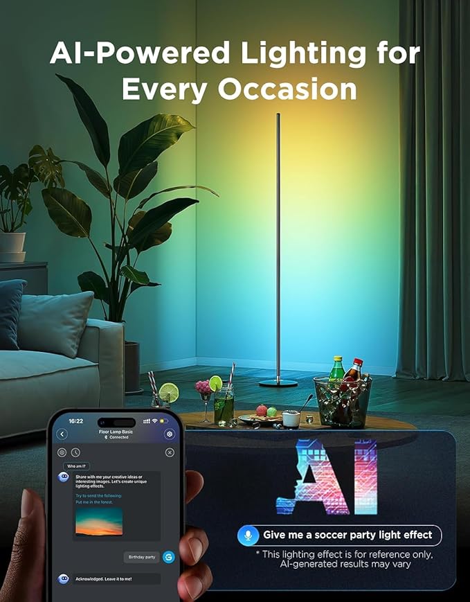 Govee RGBIC Lamp, Smart Lamp Compatible with Matter and Alexa, Modern Lamp with Music Sync and Million DIY Colors