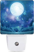 Groovy Nebula Moon Night Light, Seascape Night Lights Plug into Wall Decor for Bedroom, Bathroom, Hallway, Kitchen, Dusk to Dawn Sensor Nightlights for Boys Girls Women Men Room Gifts