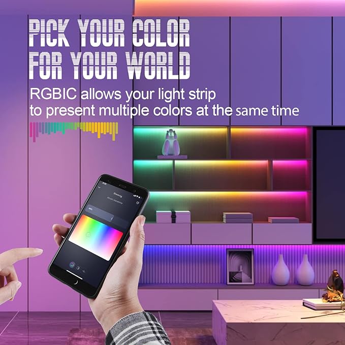 Ailofy Smart LED Strip Lights Pro 16.4ft, 16M Colors Changing, Multi-Scenes, App Control, Work with Alexa/Google Assistant, Dimmable, Sync with Music, WiFi LED Strips for Bedroom, Living Room