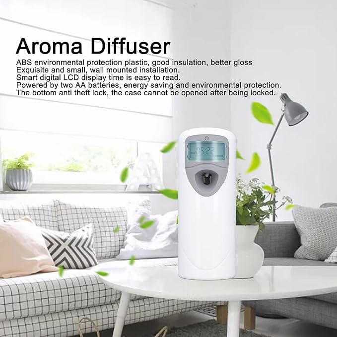 Topyond Automatic Air Freshener Spray Dispenser, Wall-Mounted Adjustable Fragrance Diffuser, Standing Essential Oil Dispenser for Home, Office, Hotel