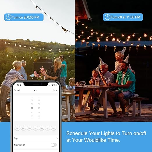 New One Smart Dimmer Plug Outdoor, IP65 Waterproof WiFi Dimmable Smart Outlet, Compatible with Google Assistant, Alexa