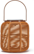 Solar Outdoor Rattan Lanterns, Decorative Hanging Lights for Patio Garden Backyard （Two Pack）(Style 2)