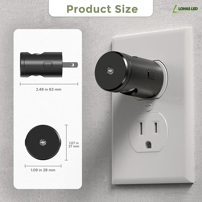 L LOHAS LED Night Lights Plug into Wall, 4 Pack 3000k/5000K/Amber Adjustable Color Temperature Night Light, Mini Nightlight with Dusk to Dawn Sensor, 180°Adjustable Lighting for Bathroom, Hallway