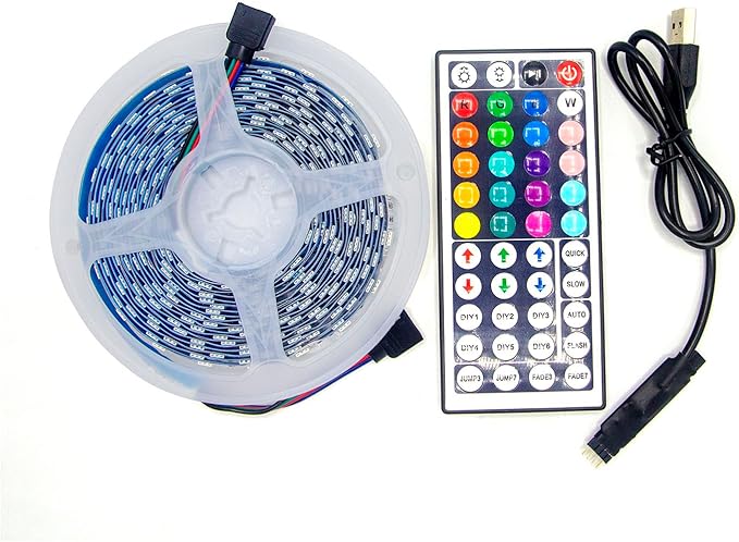 LED Strip Lights 16.6 feet 5 Meter 300 Led Lights RGB Color with APP and IR Remote 5050 SMD LED for Bedroom,Home,TV Backlight, Multicolor with Remote Control White
