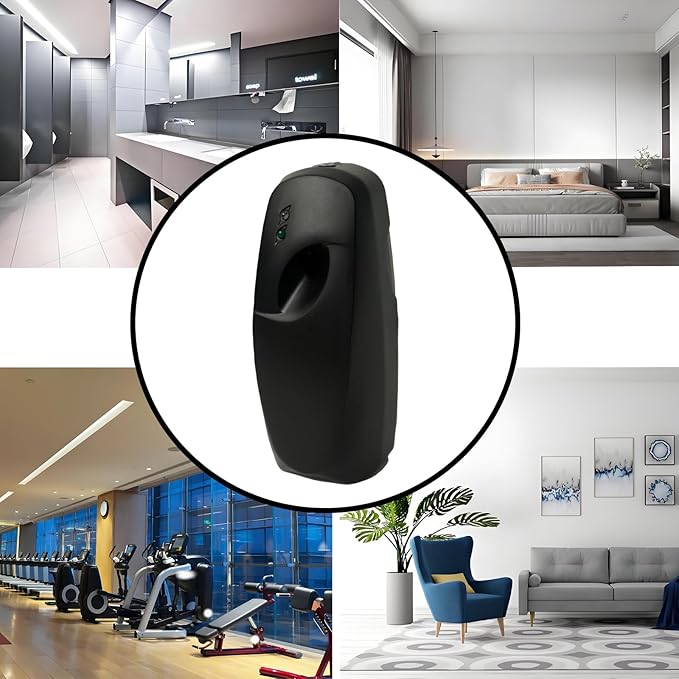 4PCS Automatic Air Freshener Spray Dispenser, Wall Mounted or Free Standing Battery Operated Sprayer for Bathroom Multiple Time Scent Mist Release Settings for Room Restroom Sprayer (black, L)