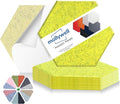Mollywell Hexagon Acoustic Panels 14x12 - Reduce Echo & Reverb, Noise Blocking Wall Tiles for Kids Room & Studio, Lemon Green Sound Absorbing Panels