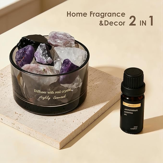Aroma Stone Passive Diffuser with Essential Oils for Home, Bathroom, Office | Room Scent | Home Decor & Fragrance, Elegant Gift Packaging(Lavender Scent)