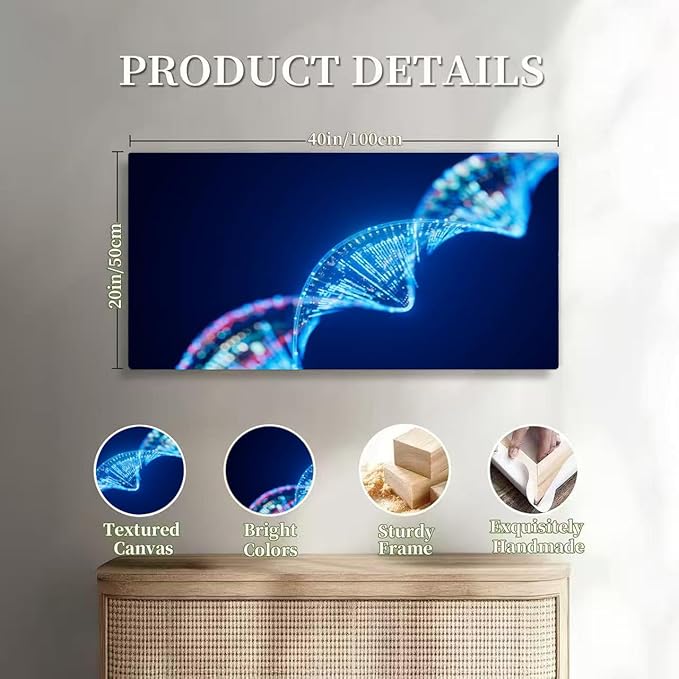 Wibinuki Wall Art Wall Decor Wall Paintings Artificial Intelligence in Healthcare, AI Health, healthcare provider for Living Room Bedroom Bathroom Home Decor Can Be Hung Directly 20"x 40"