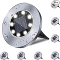 4.6 Inch Diameter Solar Ground Lights, Waterproof Solar Garden Lights, Outdoor Garden Waterproof Bright in-Ground Light, Landscape Lighting for Pathway,Yard,Lawn,Patio,Walkway (8 Pack White Light)