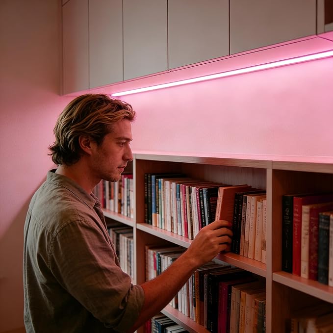 5V USB LED Light Strip, COB LED Strip Lights, Pink 5V LED Lights, Small LED Strip Light, TV Lights for TV Under Cabinet Kitchen Living Room Shelving or Displays (Pink, 3.28ft)