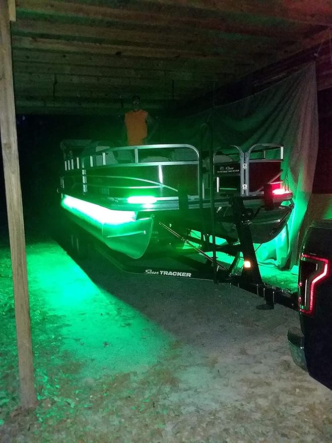 Green Blob Outdoors PlMP My Pontoon DIY Boat Light LED Strips Neon Green Under Deck for all make and models 16-22ft Toons (Green, 19ft)