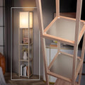 FENLO Floor Lamp with Shelves – Tall Standing Lamp with Tempered Glass Tiers – Modern Minimalist Floor Lamp for Bedroom, Living Room, or Corner Fina
