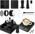 10 PCS Espresso Accessories Kit - 51mm Espresso Tools Set with WDT Tool, Espresso Tamper, Tamping Station, Coffee Distributor, Dosing Funnel, Puck Screen, Latte Art Pen,Stencils & Coffee Scale