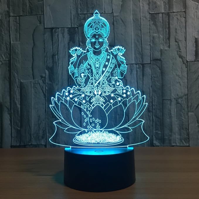 Optical Illusion 3D Buddha Statue Night Light 16 Colors Changing USB Power Remote Control Touch Switch Decor Lamp LED Table Desk Lamp