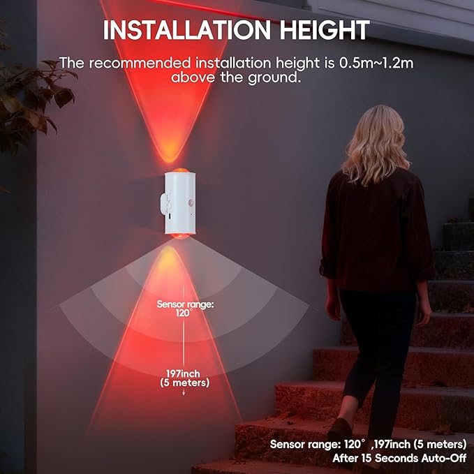 LED Wireless Wall Sconce with Remote, 16 Colors Changing, Motion Sensor Light Indoor, Dimmable, 1500mAh Rechargeable Battery Operated Wall Sconces for Hallway, Stair, Bathroom, Bedroom