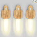 iThird Motion Sensor Light Indoor - Wireless Wall Light, lumi Light, Magnet Rechargeable Wall Sconces, Portable Night Lights, LED Lights for Closet, Bathroom (Beech 3PCS)