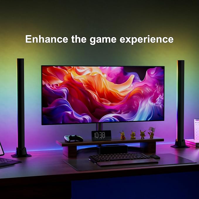 MIHEAL RGB Light Bar, Music Sync RGB LED Lights Bar, USB Powered Mood Lighting, Remote Control Color Changing Gaming TV Backlight, 8 Dynamic Modes for PC Room Monitor Desk …