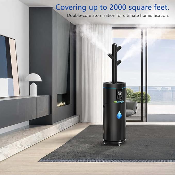 Large Humidifiers for Bedroom, 4.5 Gal Cool Mist Humidifier for Large Room Whole House with Remote Control, 800mL/h Output, 48H Runtime, Auto Humidistat, Wheels, Timer, Essential Oil Tray