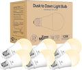 Torkase Outdoor Dusk to Dawn Light Bulbs, 13W(100W Equivalent), E26 3000K, Built-in Photocell Detector, Automatic On/Off, Smart Sensor LED Lighting Bulb for Porch Hallway Garage Boundary-6 Pack