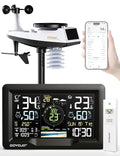 WiFi Weather Station with 7-in-1 Outdoor Sensor, Large Full-Color LCD, Indoor Outdoor Temperature & Humidity, Wind Speed/Direction, Rainfall, UV Index, Barometric Pressure, 433MHz, 300ft Range, App