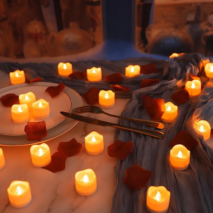 Topstone Battery-Operated LED Flameless Candles with Remote Control,Warm Yellow Flickering & Steady Modes, 2H/4H/6H/8H Timer, Dimming Function, 400+ Hours Battery Life (Includes 2 Remotes & Batteries)