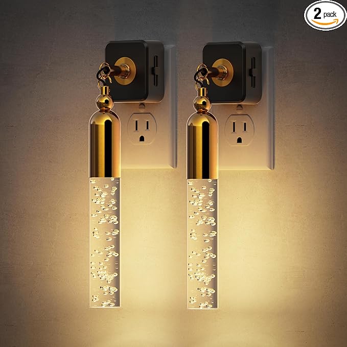 JandCase Night Lights Plug into Wall, 3000K Soft Light LED NightLights, 0-100LM Adjustable Brightness, Bubble Plug in Night Light with Auto Light Sensor, for Bathroom, Hallway, Kitchen, Bedroom