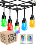Lightdot 96FT Outdoor Led Patio Lights, Led String Lights with Shatterproof Edison Vitage Bulbs,2200K, Commercial Grade Hanging Light for Patio Cafe Bistro Backyard- ETL Listed