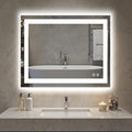 Sweetcrispy 32"x40" Smart Anti-Fog LED Bathroom Mirror with Lights and 3 Color Temperatures, Dimmable, Memory Function, Rectangle Modern Vanity Mirror