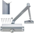 Alupac Automatic Door Closer #963 for Comercial or Residencial UL Listed, Heavy-Duty for Commercial & Residential Doors (88–143 lbs) | Adjustable Closing Speed, Non-Handed, Easy Installation (Silver)
