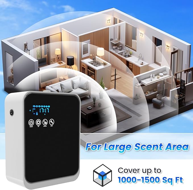 Waterless Essential Oil Diffuser,Hotel Home Aromatherapy Scent Diffuser with Smart APP & Touch Screen,250ml Capacity,1500 sq.ft Coverage|Large Room Oil Diffusers for Hotel Collection,Easter Day Gift