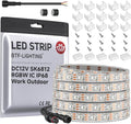 BTF-LIGHTING SK6812(Similar WS2812B) RGBW RGB+Natural White(4000K) Individually Addressable DC12V 16.4FT 60LED/m 4 Color in 1 Light Dream LED Strip IP68 White PCB(No Adapter or Controller)