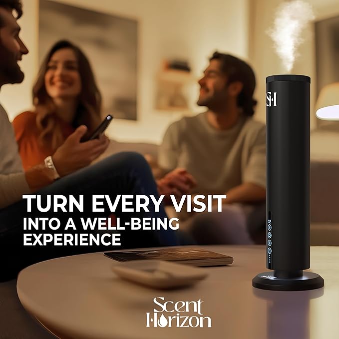 Hotel Waterless Scent Diffuser, Tower Design Upgrade 2026 | Rechargeable Battery Cold Air Oil Diffuser for Large Homes, Offices, Hotels & Spas (1200 Sq.Ft) | Includes 3 x 50ml Premium Fragrance Oils