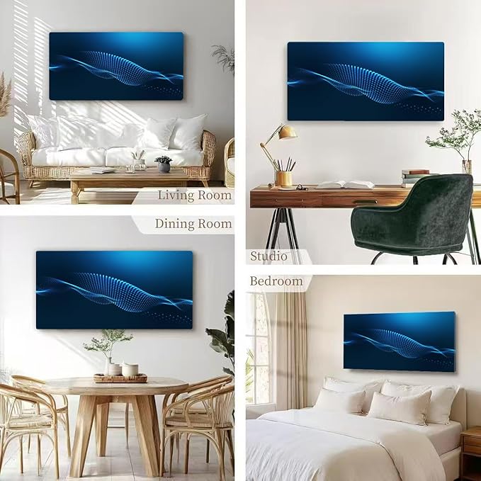 Wibinuki Wall Art Wall Decor Wall Paintings Abstract blue for Living Room Bedroom Bathroom Home Decor Can Be Hung Directly 20"x 40"