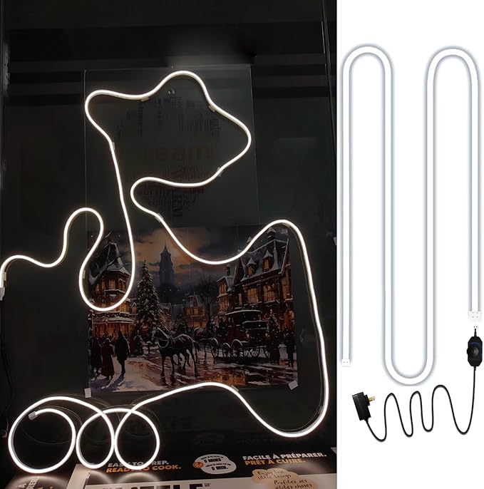 LED Vanity Lights for Mirror, Dimmable Hollywood Style Makeup LED White Light, 16.4FT DIY Flexible Strip Lights for Bathroom Mirror, IP65 Waterproof, 6000K (Mirror NOT Included)