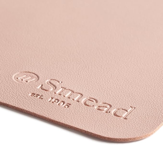 Smead Desk Pad, Vegan Leather Desk Mat with Non-Slip Faux Suede Backing, Perfect Desk Organizer for Office Decor, 31.5” x 15.7” Medium, Dusty Rose (64834)