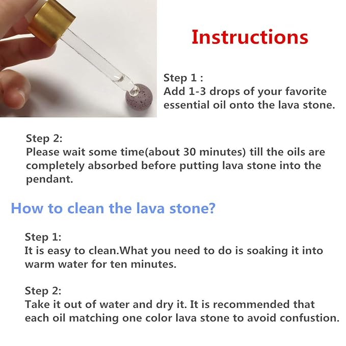 Top Plaza Lava Rock Gemstone Aromatherapy Essential Oil Diffuser Set - Oval Shape Ceramic Incense Burner/Ware/Holder/Bowl with 14Pcs Heart Lava Stone Beads