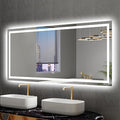 LED Mirror for Bathroom 72x32 Lighted Bathroom Vanity Mirrors with Lights, Brighter Frontlit and Backlit Anti-Fog Mirror, Tempered Glass, Dimmable 3 Colors Light Modes, Memory Function