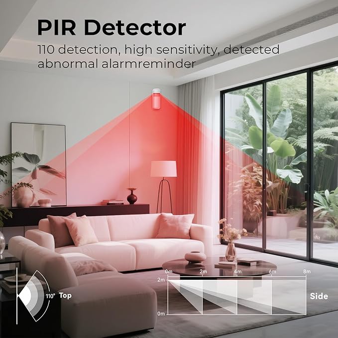 Alarm System for Home Security,9 Pieces Smart WiFi Door Alarm System with APP Alert,Window Motion Sensor Alarm,Remote Control, Loud Siren,Compatible with Alexa