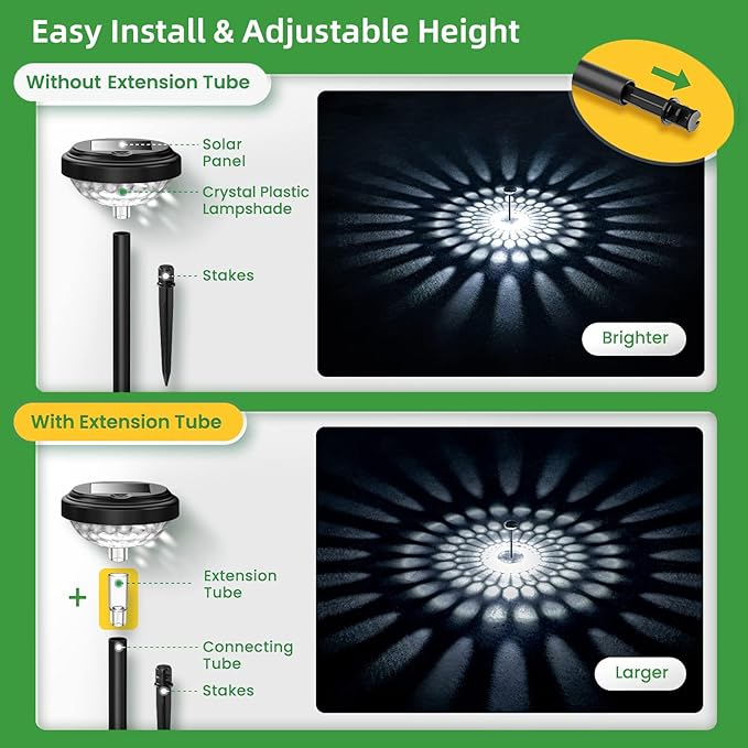 KVM Solar Lights Outdoor Waterproof, 10 Pack Bright Solar Pathway Lights, Multicolor & Warm White LED,Outdoor Solar Lights for Pathway Garden Yard Walkway Lawn Patio Landscape Decor (10)