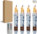 Blue and White Porcelain Flameless Short Taper Candles, Drip LED Battery Operated with Remote, Flickering Flame Lights for Home Décor, 6.7 Inch Primitive Flameless Print Candles, 4PCS