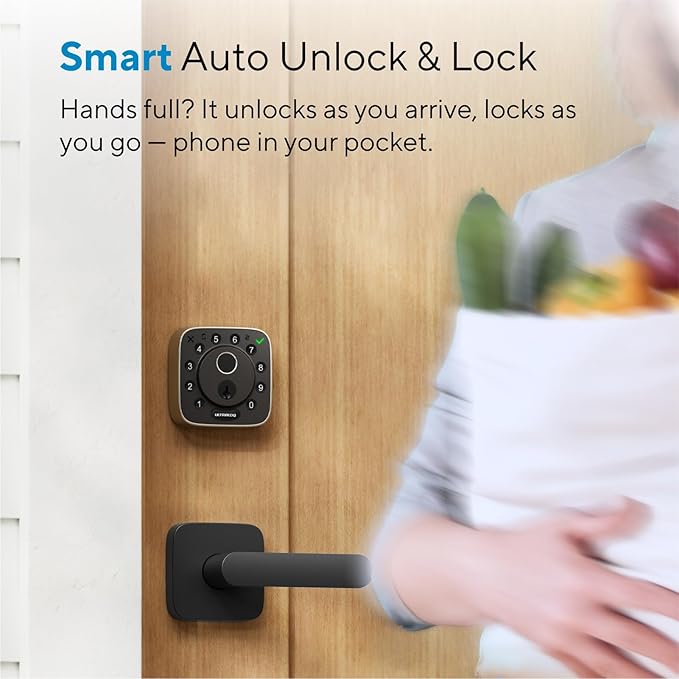 ULTRALOQ Bolt Fingerprint Wi-Fi Smart Locks for Front Door, Works with Apple Home, Alexa, Google, Smart Lock with Handle, App Finger Code Voice Unlock, Remote Control, Auto-Lock, BHMA Certified
